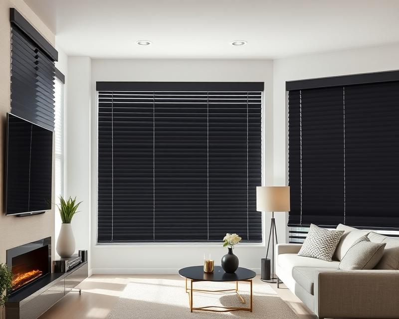 Czarne drewniane żaluzje w aranżacji wnętrz: styl, kontrast i funkcjonalność