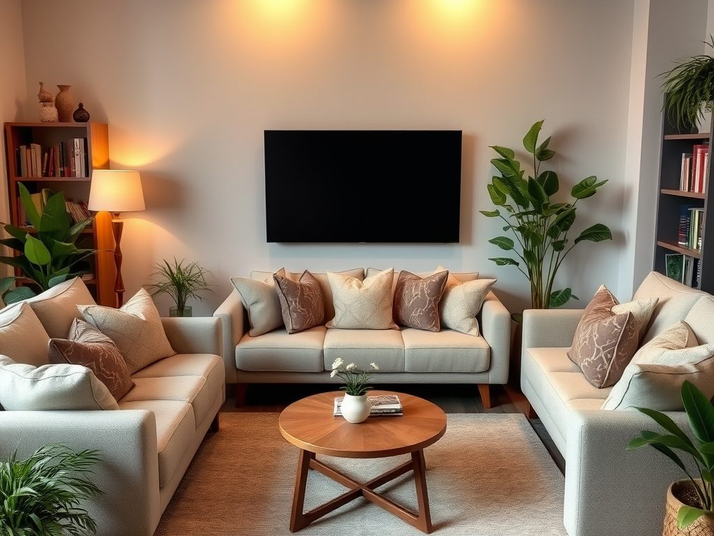 Układ mebli w salonie bez telewizora: jak stworzyć komfortową przestrzeń sprzyjającą relaksowi i rozmowom
