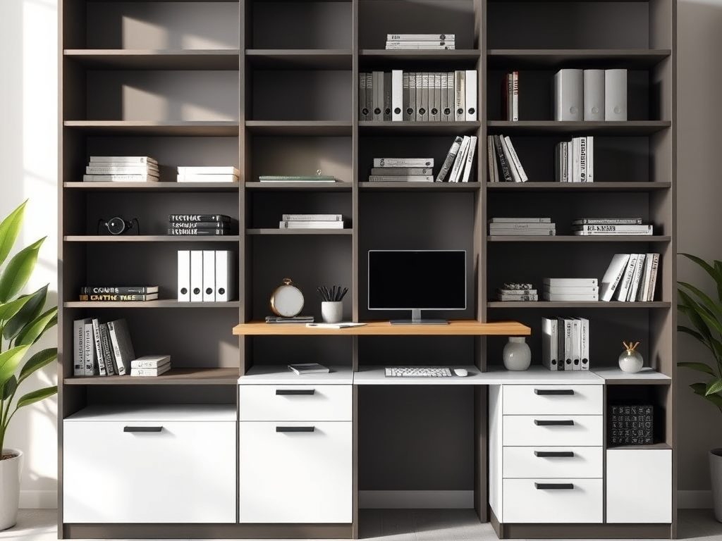 Regał z biurkiem — kiedy warto wybrać mebel łączący funkcjonalność i oszczędność miejsca