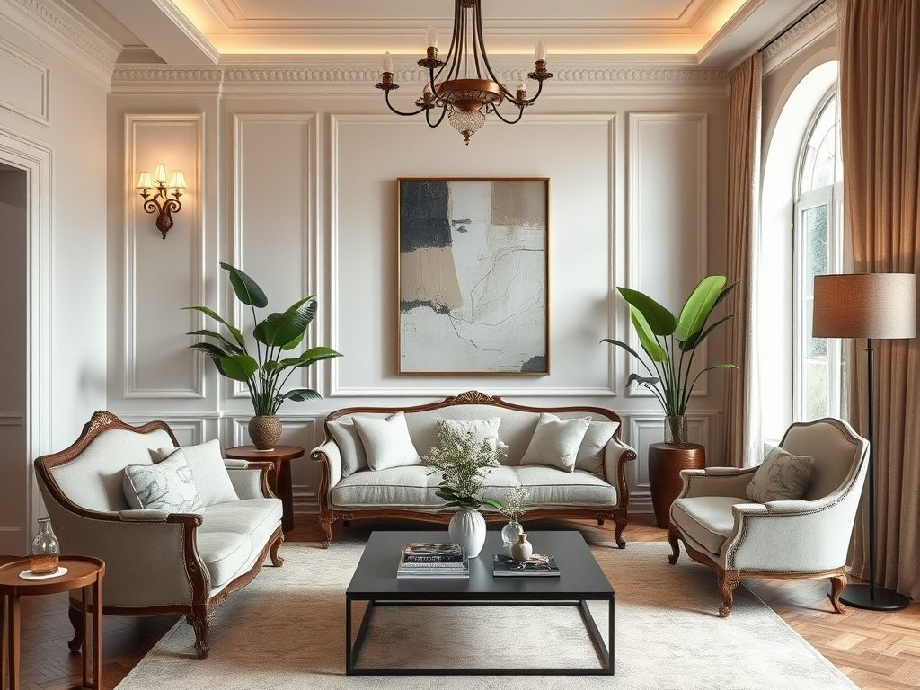 Styl modern classic we wnętrzach: jak łączyć klasyczną elegancję z nowoczesną funkcjonalnością i uniknąć typowych błędów aranżacji