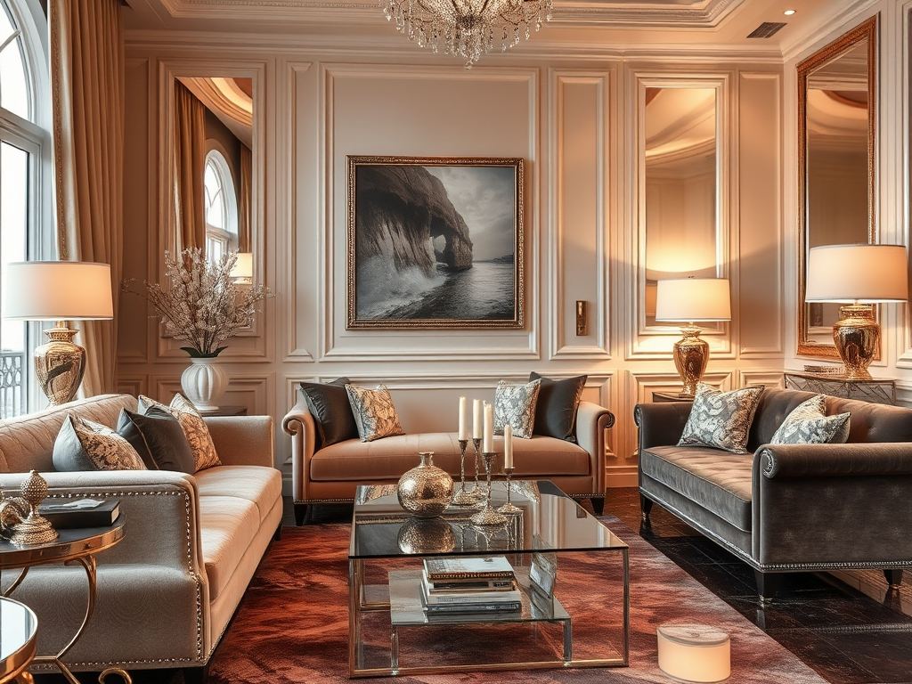 Styl glamour we wnętrzach: jak łączyć luksus, blask i funkcjonalność bez przesytu