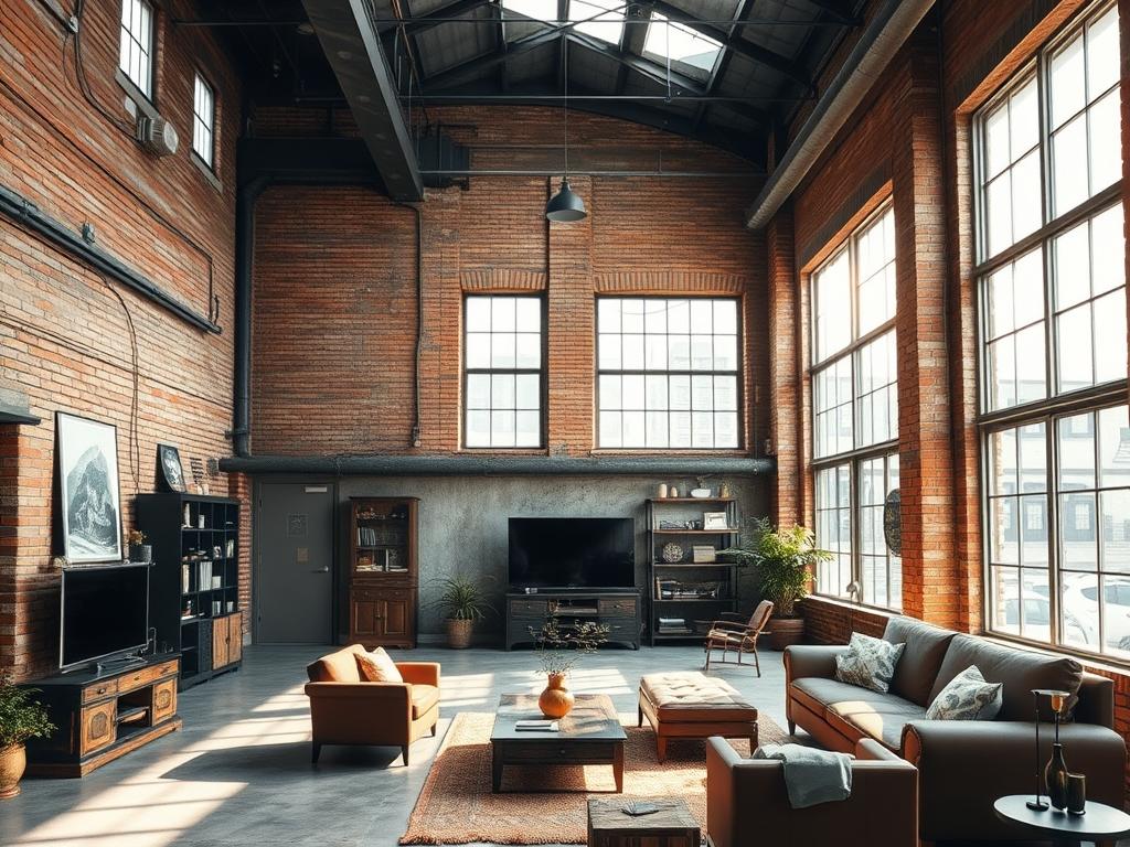 Styl industrialny we wnętrzach: przewodnik po surowych materiałach, przestrzeni i praktycznych rozwiązaniach aranżacyjnych